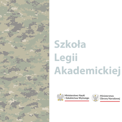 Grafika z moro i napisem Szkoła Legii Akademickeij