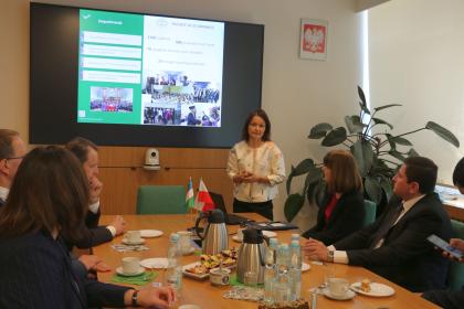 grupa osób w sali podczas prezentacji