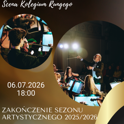 Grafika koncertu przedstawiająca dyrygenta Mateusza Sibilskiego