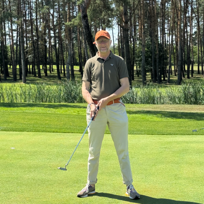 P. Tryjanowski na polu golfowym